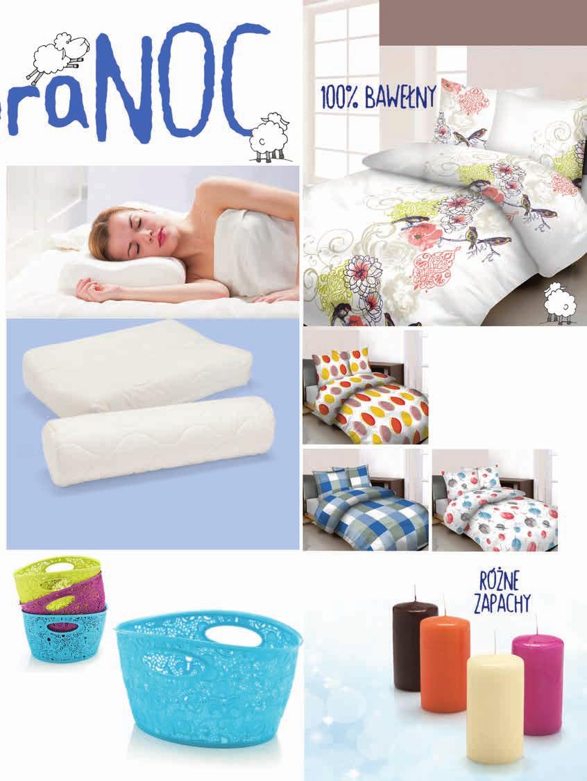 oferta ważna od czwartku 22 stycznia do środy 28 stycznia Zapewnia anatomicznie poprawną pozycję podczas snu, rozluźnia mięśnie karku i kręgosłupa. POŚCIEL BAWEŁNIANA wym.