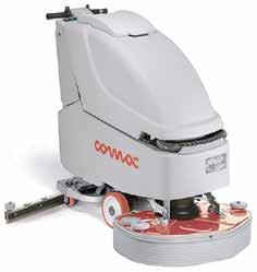Prowadzone automaty do mycia posadzek Comac Simpla 65 BT Classic dane techniczne Simpla 65 BT Classic szerokość pracy mm 650 wydajność maszyny m 2 /h 2 275 średnica szczotki (ilość) mm 340 (2)