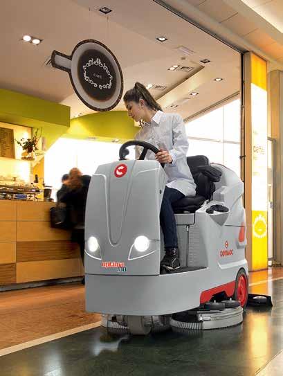 Samojezdne automaty do mycia posadzek klasa Optima 24 Średnie Duże Optima 85 B/100 B/90 S Solidna i kompaktowa - to