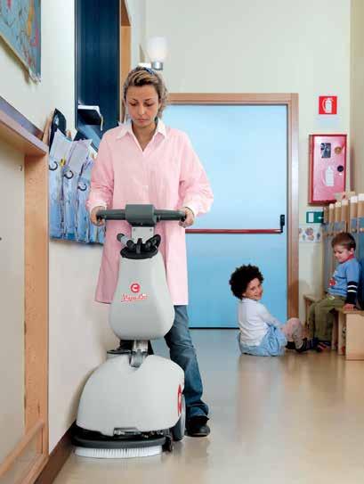 Prowadzone automaty do mycia posadzek klasa Vispa 12 220-230 Vispa 35 B/E/BS Małe Doskonała alternatywa dla tradycyjnego ręcznego sprzątania
