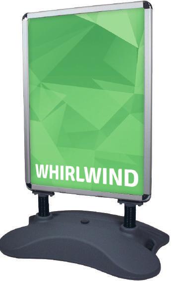 Whirlwind Całkowite wymiary systemu (mm) Obszar widocznej grafiki (mm) Pojemność podstawy Kod A-Sign Board Rozmiar Całkowite wymiary systemu (mm) Obszar widocznej grafiki (mm) Kod A1/ 1165 (wys.