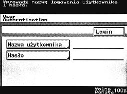 3 Zapisywanie dokumentów Przy autoryzacji użytkownika Należy wpisać nazwę użytkownika i hasło, a następnie dotknąć [Login].