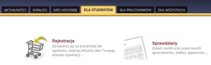 WNIOSKI W USOSweb Po zalogowaniu do systemu USOSweb wybierz zakładkę DLA STUDENTÓW. Następnie kliknij ikonę Wnioski. Rysunek 1. Rysunek 2.