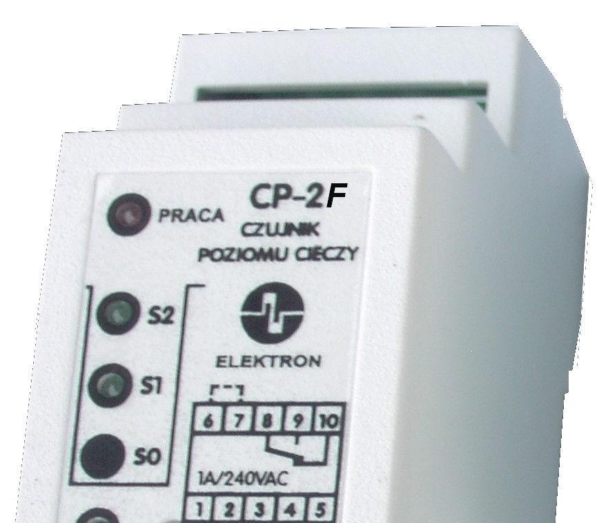 ELEKTRONICZNY CZUJNIK POZIOMU CIECZY Typ : CP-2F + stycznik dla pompy 1-fazowej INSTRUKCJA OBSŁUGI Producent i dystrybutor : Przedsiębiorstwo Produkcyjno-Usługowe E L E K T R O N 65-154 Zielona Góra