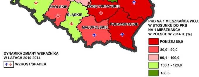 Zmiany w kierunku innowacyjnej gospodarki są w regionie widoczne, (np. w zakresie przychodów netto ze sprzedaży produktów innowacyjnych) jednak zachodzą zbyt powoli.