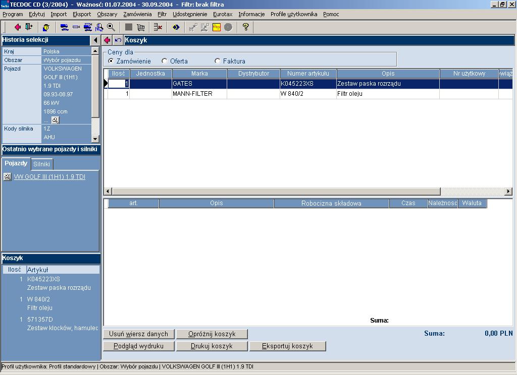 Rys. 3-35 Import części z TecDoc do systemu Integra 7 Informacja dodatkowa Producent oprogramowania Integra 7 przygotował w/w interfejsy na podstawie