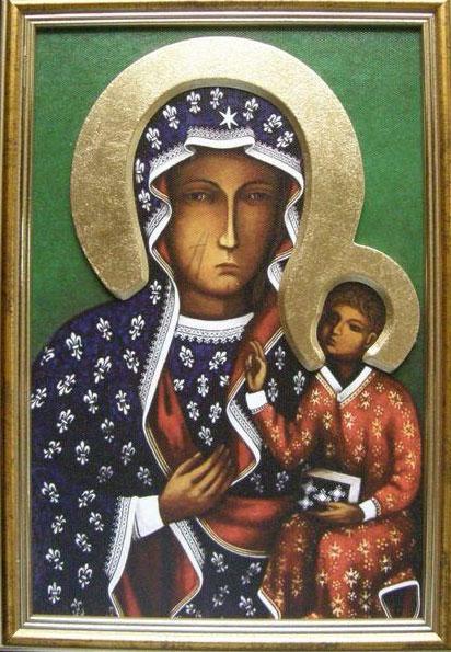 depinxit propriis manibus(przeniesienie obrazu Błogosławionej Maryi Dziewicy, który własnymi rękami wymalował św. Łukasz). W rękopisie tym czytamy: Autorem obrazu jest św. Łukasz Ewangelista.