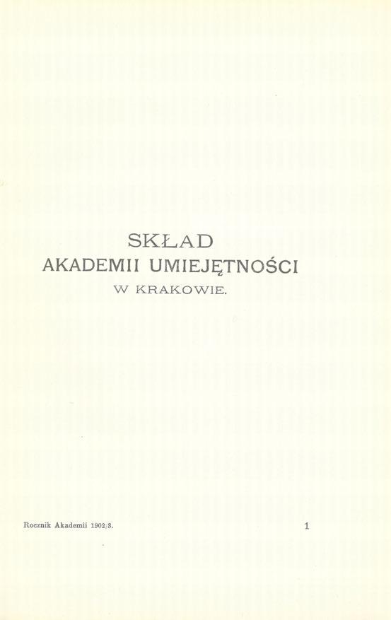 SKŁAD AKADEMII UMIEJĘTNOŚCI W