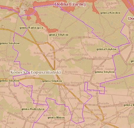 Mapa 3 Obszary chronione na terenie Gminy Smyków Źródło: http://geoserwis.gdos.gov.