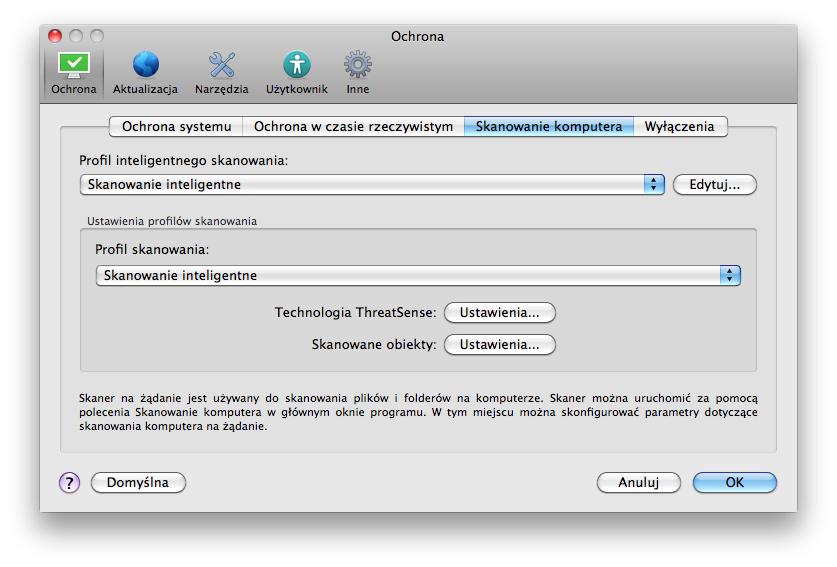 4.1.2.1 Typ skanowania 4.1.2.3 Profile skanowania Dostępne są dwa typy skanowania komputera na żądanie.