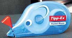ARTYKUŁY DO PISANIA I KORYGOWANIA VIII korektory w taśmie KOREKTOR W TAŚMIE TIPP-EX POCKET MOUSE Korektor w taśmie z przezroczystą obudową umożliwiającą kontrolę zużycia taśmy; system przewijania