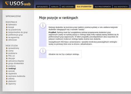 W przypadku braku zgłoszeń obowiązuje ta grupa, do której się zapisaliśmy.