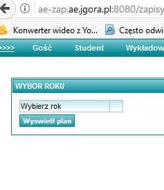 Z pola WYBÓR ROKU należy