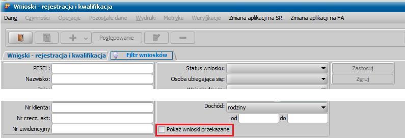 dodanie nowej czynności w metryce, która jest uzupełniana automatycznie przekazał wniosek do innej instytucji c.