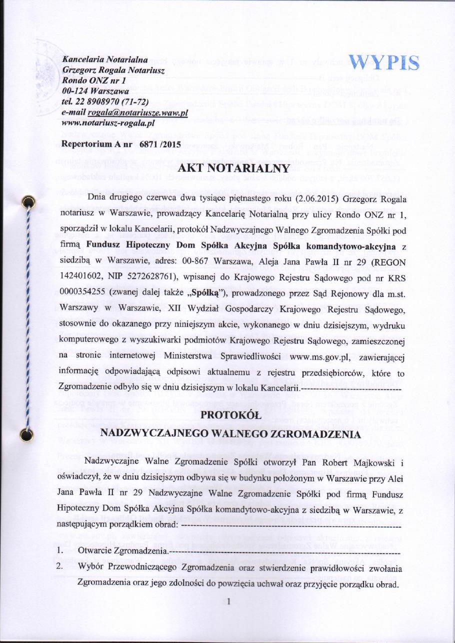 10.3.4. UCHWAŁA NR 1 Z DNIA 2.06.2015 R.