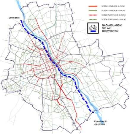 Ścieżki rowerowe w Warszawie 209 km ścieżek Prawie500 km 58 B&R 11 000 Zbudowanych i zmodernizowanych do 2020 Największa obecnie sieć ścieżek rowerowych w