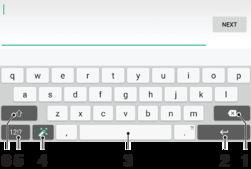 Wprowadzanie tekstu Klawiatura ekranowa Tekst można wprowadzać przy użyciu ekranowej klawiatury QWERTY, stukając poszczególne litery lub przesuwając palec do kolejnych liter bez odrywania go od