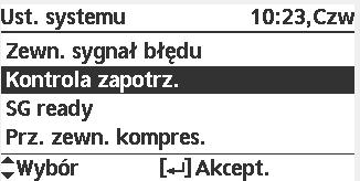 Zewnętrzny sygnał błędu TAK/NIE (domyślnie: NIE) Kiedy