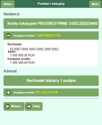 przeksięgowanie środków (rys.24). Należy kliknąć klawisz.