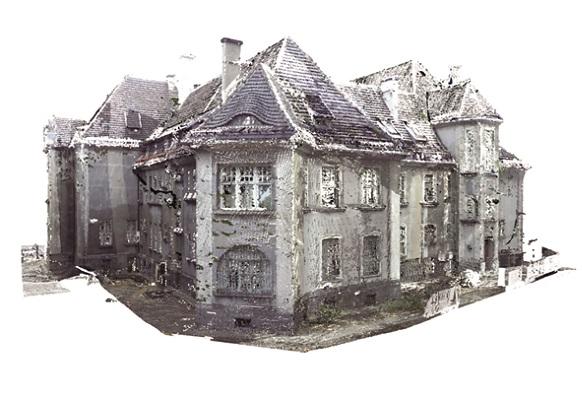 Rys. 1. Przykład inwentaryzacji z wykorzystaniem technologii chmury punktów Sąd Rejonowy w Katowicach (rys.: www.bimpoint.