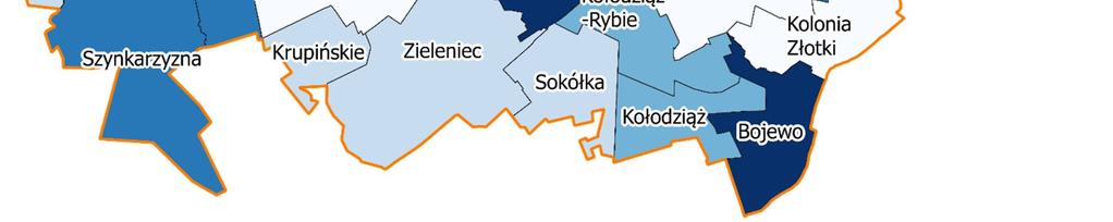 Orzełek 2 1 0,9 Płatkownica 7 1 2,7 Rażny 1 0 1,1 Sadoleś 6 5 1,9 1 nie rozpoczął działalności Sadowne 84 17 6,4 Sojkówek 9 0 4,4 Sokółka 7 1