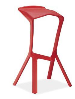 brixton RED nowoczesny stołek barowy akryl, chrom akryl,