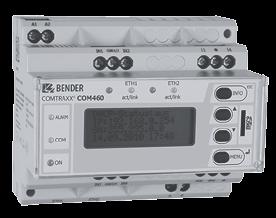 COM460IP Podstawowe dane Zastosowanie wymiana danych między sieciami BMS i TCP/IP (Ethernet), nastawy, kontrola i analiza danych z urządzeń firmy BENDER wykorzystujących komunikację przez RS485