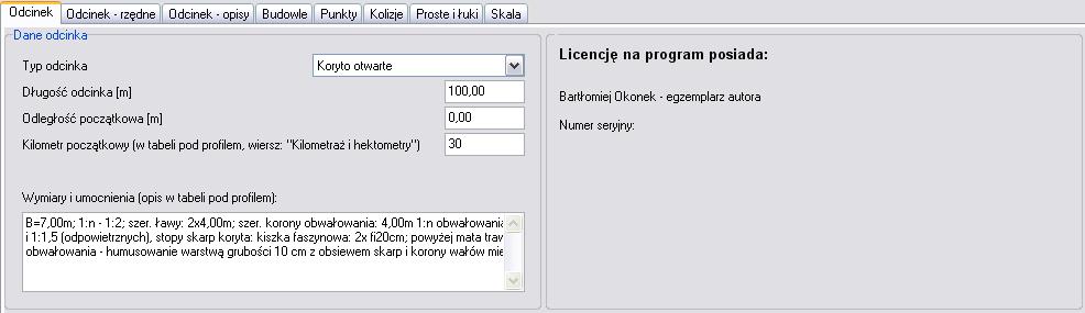 2.1. Odcinek Aby utworzyć odcinek kliknij na przycisk Dodaj odcinek. Wybierz typ odcinka: Koryto otwarte, lub Rurociąg (koryto zabudowane).