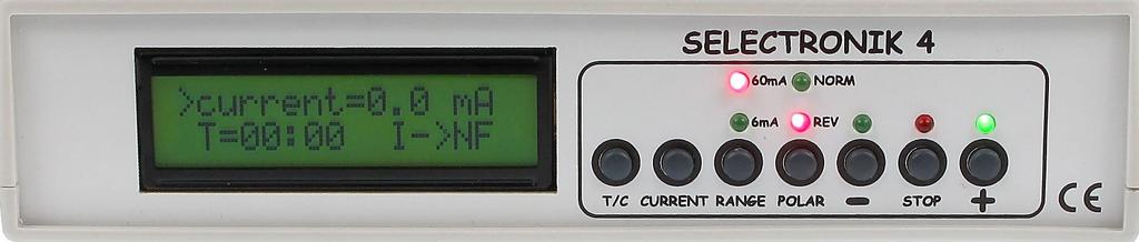 Panel przedni Przyciskiem CURRENT wybieramy kształt i częstotliwość impulsów. Po włączeniu generator ustawia się domyślnie na PS.
