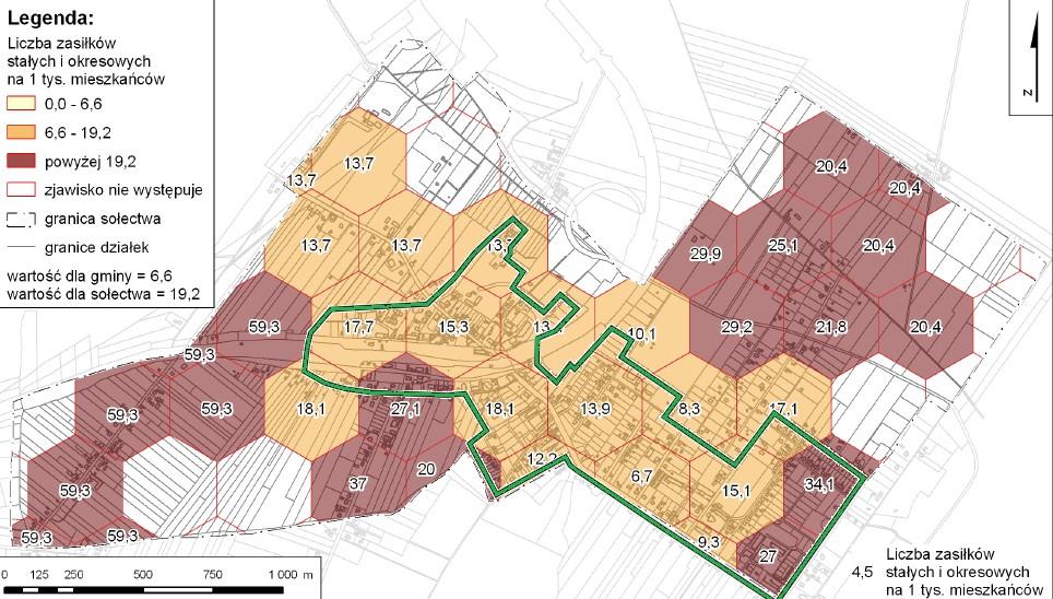 rewitalizacji liczba osób otrzymujących zasiłek stały lub okresowy na 1 tys.