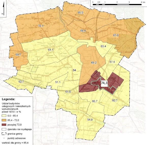 o 5,1% w stosunku do 2009 roku), ale zbliżone do obserwowalnych w powiecie miechowskim (spadek o 1,9%).