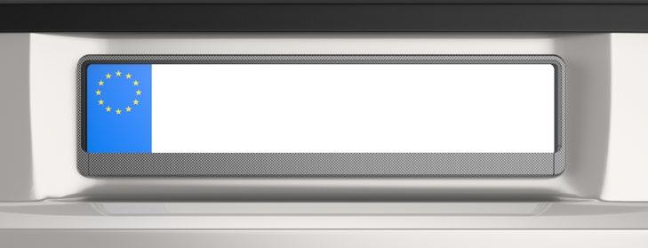 rail for a single line car registration plate.