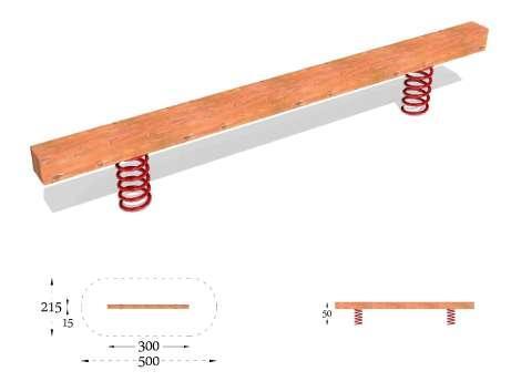 9). Równoważnia na sprężynach. Pole strefy bezp. -10 m 2 Obwód strefy bezp.-12,6mb Maks. wysokość upadku-1,3m Zestaw dla dzieci w wieku od 3 do 14 lat.