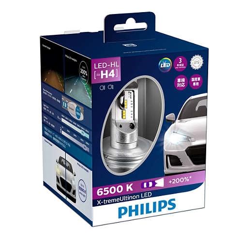 2017-10-10 PHILIPS H4 LED 12V 23W P43t-38 Oświetlenie LED Philips X-tremeUltinon [~H4] jest wyposażone w doskonałej jakości diodę LUXEON LED o temperaturze barwowej 6500 kelwinów.