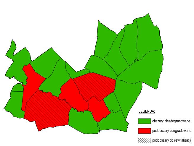 Mapa 4 Obszar zdegradowany i obszar rewitalizacji Źródło: Opracowanie własne 2.