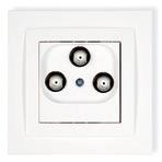Gniazda abonenckie RTV-SAT Radio/TV/SAT sockets IP20 DGS DGM DGS + DR-1 (1,5dB) Gniazdo abonenckie RTV-SAT końcowe Radio/TV/SAT final socket DGM + DR-1 Gniazdo abonenckie RTV-SAT multimedialne