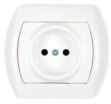 Gniazda pojedyncze i podwójne Single and double socket outlets IP20 16A 250V~ GP-1 GP-1 + RH-1 Gniazdo pojedyncze bez uziemienia 2P Single socket without earth 2P cena