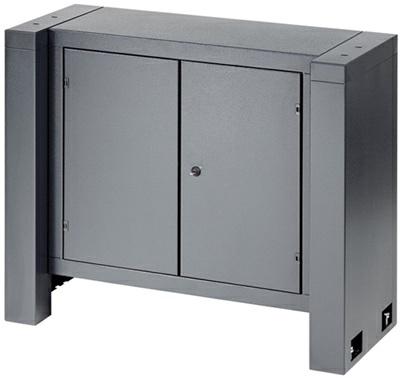 Dimensions: 490 x 1215 x 500 mm³ (HxWxD) Weight: 150 kg 2 Szafka podstolikowa do obrabiarki CNC LM9718 1 Under-table cabinet made of powder coated steel plate with locking door and 2