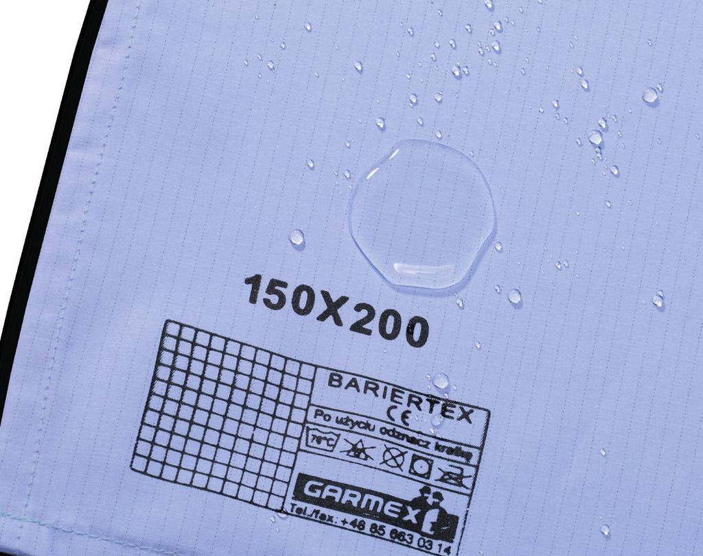 Serwety pojedyncze Bariertex Standard wykonane z tkaniny bawełniano-poliestrowej lub poliestrowej z dodatkiem włókna węglowego
