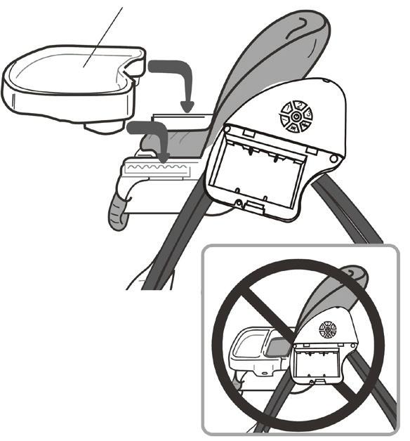 Assembly and using the high chair EN Chair table Align the table with the armrests of the