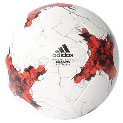 b) Piłka nożna firmy Adidas (rozmiar 5) Krasava Top Trening AZ 3201 wykonana została z odpornego poliuretanu, panele klejone termicznie, fakturowana powierzchnia zapewnia maksymalnie zwiększony