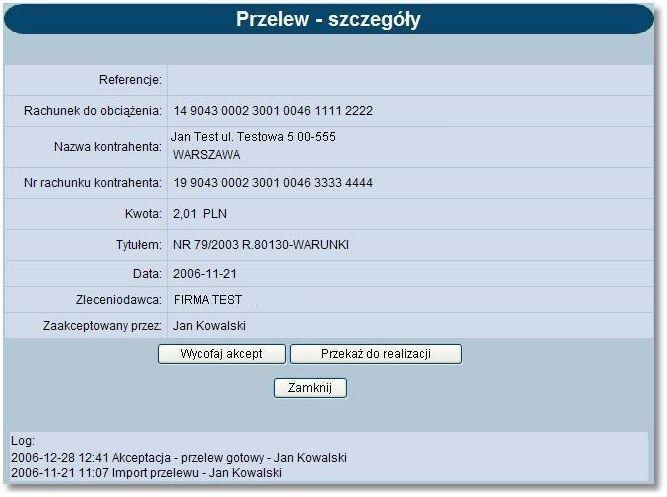 Formatka ze szczegółowymi informacjami paczki o statusie 11.8.