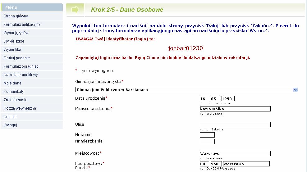 je uzupełniać lub zmieniać. W pierwszym kroku będzie to telefon kontaktowy i konto email. Podanie adresu email nie jest obowiązkowe, jednakże może ułatwić kontakt z Tobą.