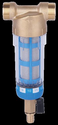 Filtr narurowy mechaniczny 1 z redukcją na 3/4 z opłukiwaniem wstępnym Filtr ten zapewnia ciągłe filtrowanie wody zatrzymując na siatce filtracyjnej zanieczyszczenia tj.