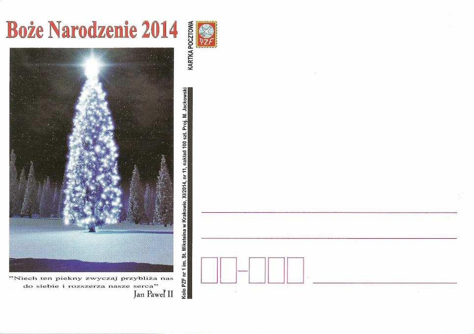 Cax-20 2014 NOTATKI wydawca: Koło PZF nr 1 im. St. Miksteina w Krakowie, XI/2014, Nr 11. nakład 100 szt.