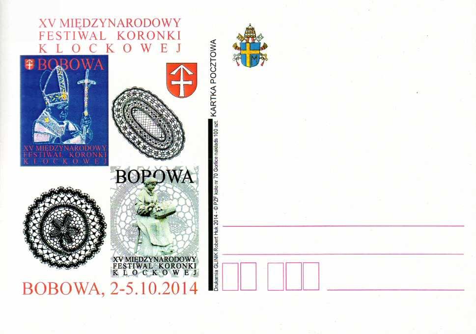 XV MIĘDZYNARODOWY FESTIWAL KORONKI KLOCKOWEJ BOBOWA, 2 5. 10.2014.