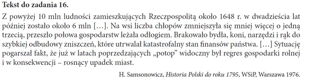 polityczne następstwa wojen w XVII w. 21.