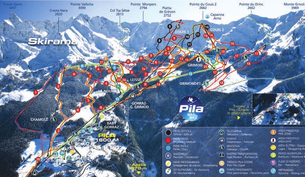 12 ZIMA 2010/2011 AOSTA Włochy OPIS KIERUNKU Aosta to miejscowość dobra dla: lubiących zróżnicowane stoki zaawansowanych i średniozaawansowanych narciarzy Atuty: malownicze krajobrazy atrakcje poza
