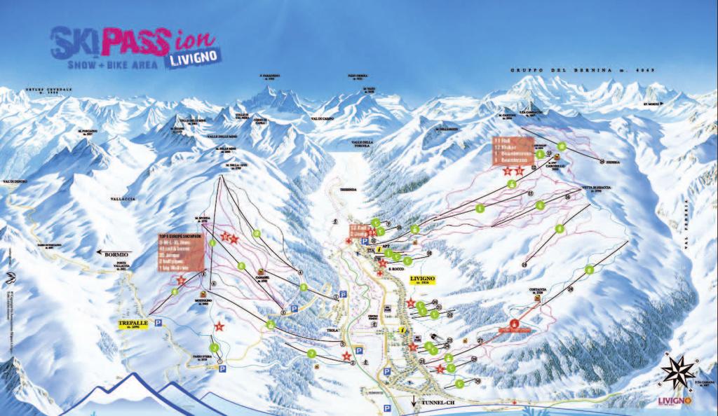 PRZEWODNIK ZIMA 2010/2011 ZIMA 2010/2011 LIVIGNO Włochy 17 OPIS KIERUNKU Livigno to miejscowość dobra dla: początkujących narciarzy średniozaawansowanych narciarzy snowboardzistów dla ludzi