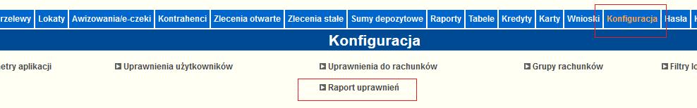 Generowanie raportu uprawnień Nowa opcja Raport uprawnień pozwala na wygenerowanie zestawienia z listą uprawnień przypisanych poszczególnym użytkownikom.